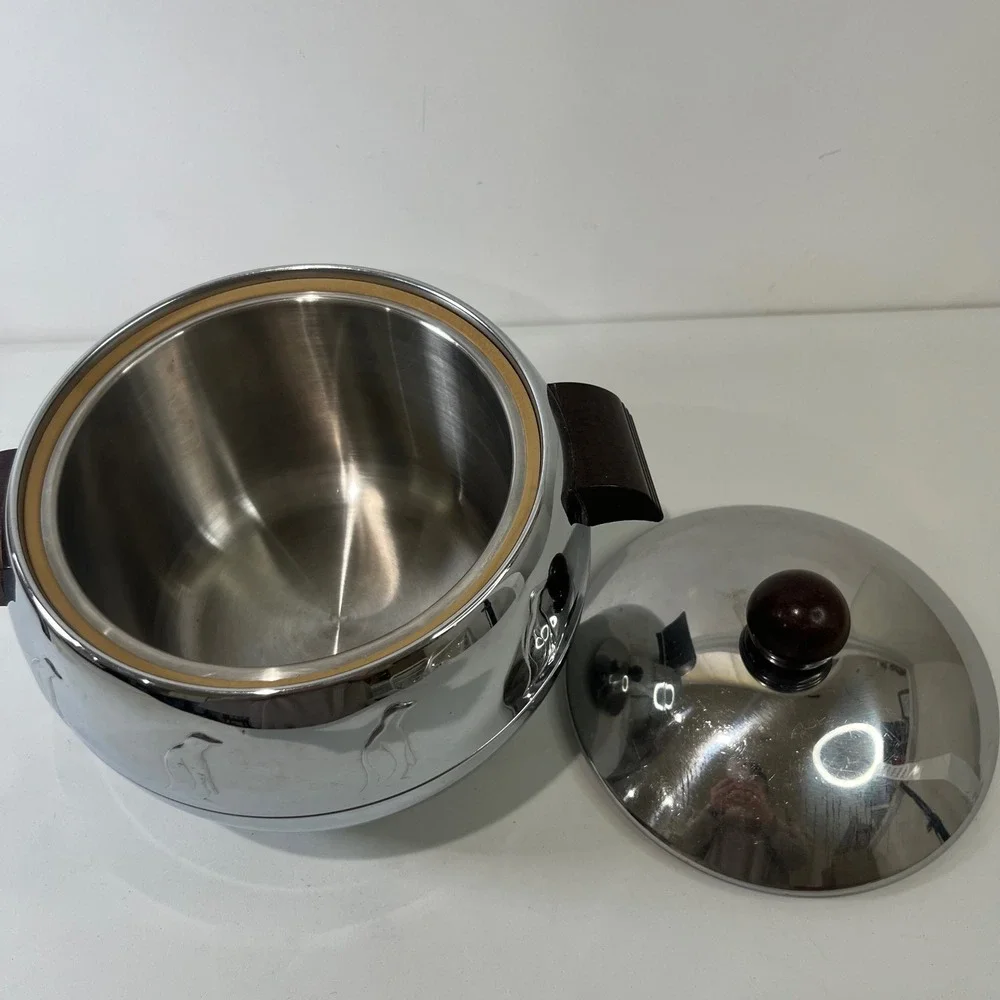 Vintage West Bend Penguin Hot Cold Server Chrome‎ Bakelite Mid Century MCM